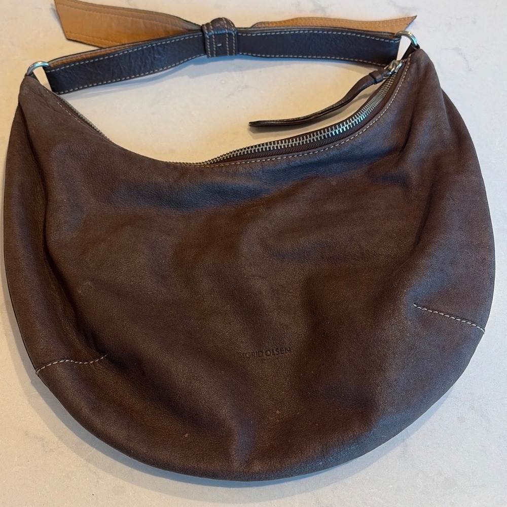 Sigrid Olsen Hobo Bag Women Large Brown Leather Slouchy Shoulder Boho Minimalist - Picture 3 of 7